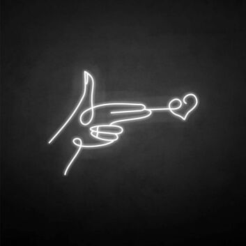 Hand mit Herzsymbol LED-Neonschild für Wohnzimmer Bar