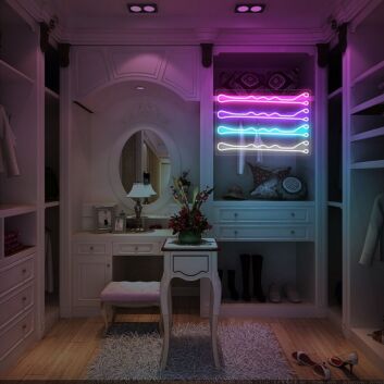 Abstrakte Linien LED-Neonschild für Wohnzimmer Schlafzimmer