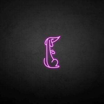 Verspielter Hund als LED-Neonschild