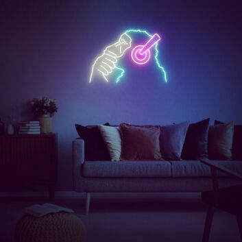 Schimpanse mit Kopfhörern LED-Neonschild