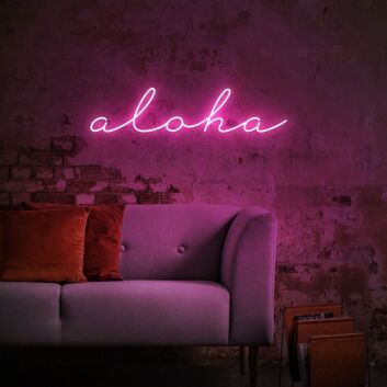 Aloha LED Neon Schriftzug als Wanddekoration