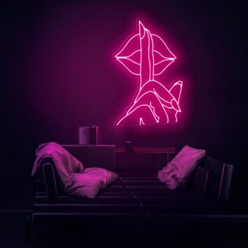 Finger vor Lippen Symbol LED-Neonschild für Bar Club