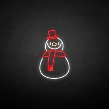 Schneemann mit Hut und Schal LED-Neonschild für Weihnachten