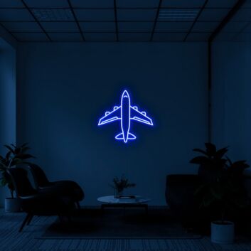 Passagierflugzeug als LED-Neonschild