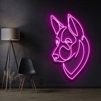 Schäferhund Kopf LED-Neonschild Wohnzimmer Büro