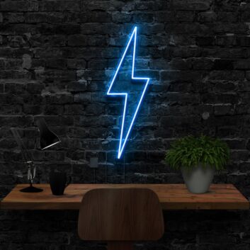 Blitzsymbol LED-Neonschild für Home Office oder Gaming Room