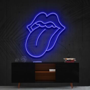 Pop Art Lippenmotiv LED Neonschild in moderner Linienoptik