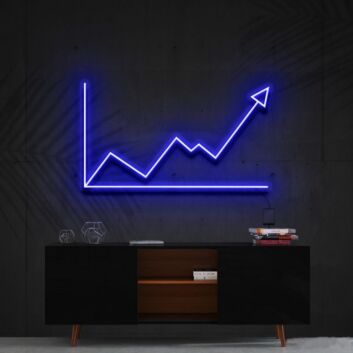 steigende Diagrammlinie mit Pfeil LED-Neonschild für Büro Home Office
