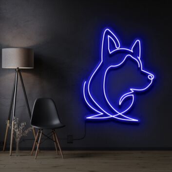 Hundekopf Umriss LED-Neonschild Wohnzimmer Büro