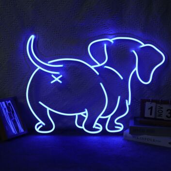 Hund von hinten LED-Neonschild Wohnzimmer Haustierladen