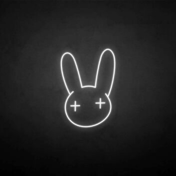 Hasenkopf mit Kreuzaugen LED-Neonschild für Bar und Gaming