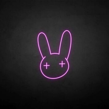 Hasenkopf mit Kreuzaugen LED-Neonschild für Bar und Gaming