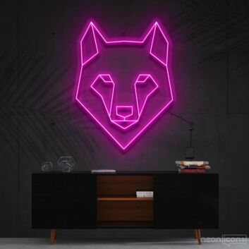 Wolfkopf LED-Neonschild Wohnzimmer Büro