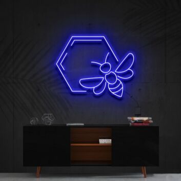 Biene mit Wabenform LED-Neonschild Wohnzimmer Büro