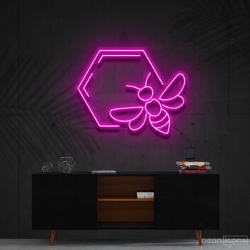 Biene mit Wabenform LED-Neonschild Wohnzimmer Büro