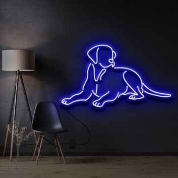 liegender Hund LED-Neonschild Wohnzimmer Haustierladen