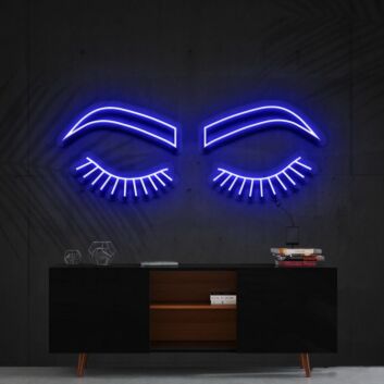 Geschlossene Augen mit Wimpern LED-Neonschild für Wohnzimmer oder Schlafzimmer