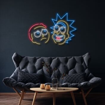 Neon Umriss zweier Comicfiguren LED-Neonschild für Gamingzimmer und Wohnzimmer
