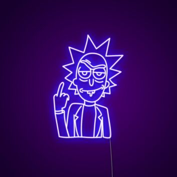 Rick LED-Neonschild mit frecher Handgeste