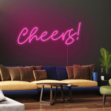 Cheers LED Neon Schriftzug als moderne Wanddekoration