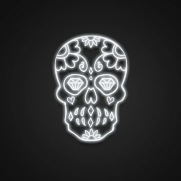 Buntes Totenkopf LED Neonschild im mexikanischen Stil kunstvolle Neon Wanddeko für Party Bar oder Wohnzimmer