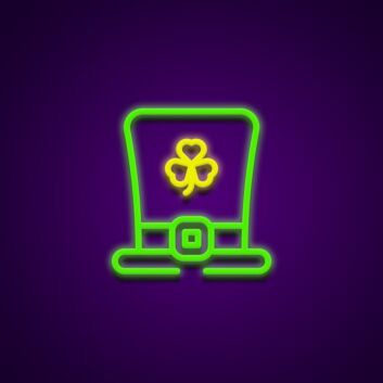 Leprechaun-Hut mit Kleeblatt LED-Neonschild für Bar Party