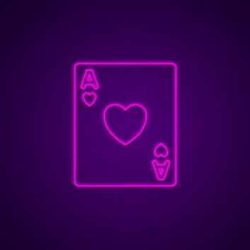 Ass Herz Spielkarte LED-Neonschild für Bar Spielzimmer