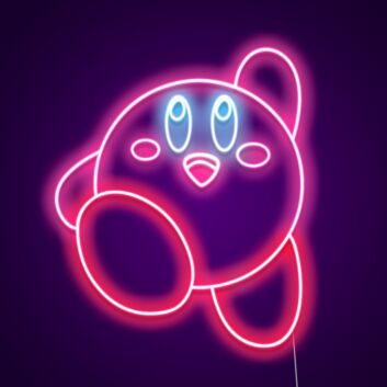 Rundes Cartoon Wesen LED Neonschild niedliche Neon Wanddeko in Rosa für Kinderzimmer Gaming Zimmer oder Wohnzimmer