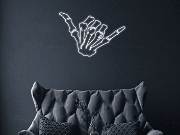 Skelett Hand Shaka Zeichen LED-Neonschild für Bar Club