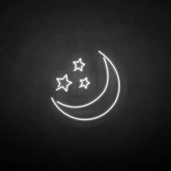 Halbmond mit Sternen LED-Neonschild für Schlafzimmer oder Kinderzimmer