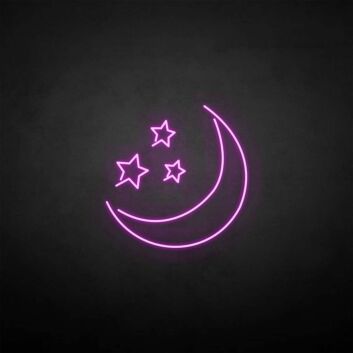 Mond und Sterne als LED-Neonschild