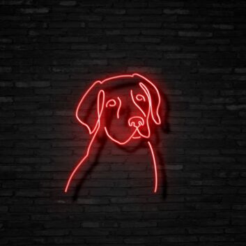 Hundekopf LED-Neonschild Wohnzimmer Haustierladen
