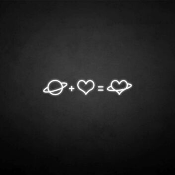 Planet und Herz Symbol LED-Neonschild Wohnzimmer Schlafzimmer