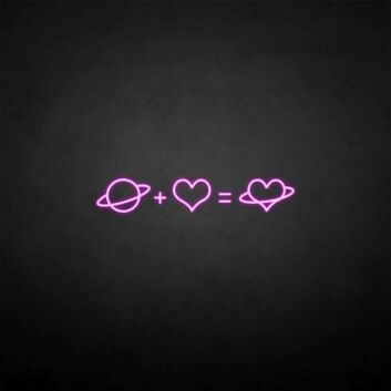Planet und Herz Symbol LED-Neonschild Wohnzimmer Schlafzimmer