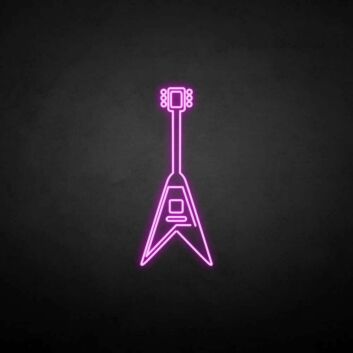 Rockgitarre als LED-Neonschild