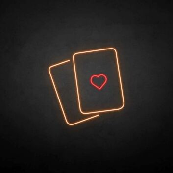 Spiel der Liebe LED-Neonschild mit Kartenmotiv
