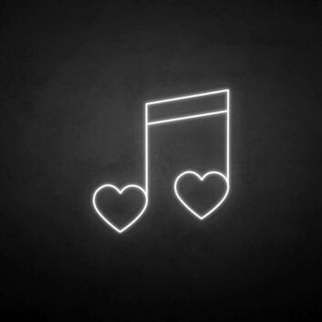 Musiknote mit Herzen LED-Neonschild Wohnzimmer Musikstudio