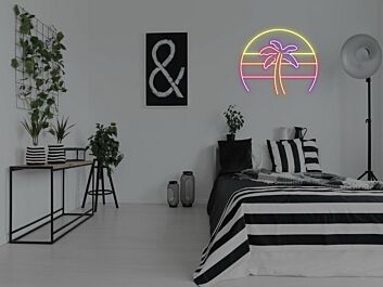 Palme vor Sonnenuntergang LED-Neonschild Wohnzimmer Schlafzimmer