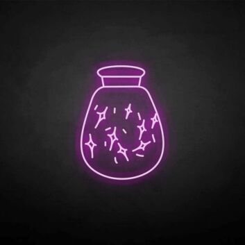 Wunschglas voller Sterne als LED-Neonschild