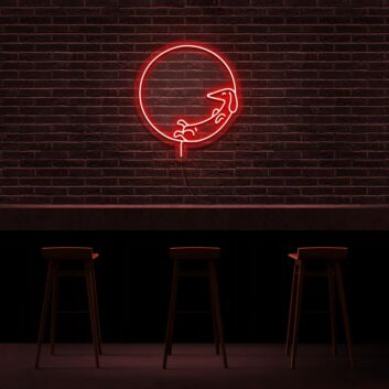Dackel im Kreis LED-Neonschild Wohnzimmer Haustierladen