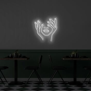 Hände Symbol LED-Neonschild für Café Restaurant