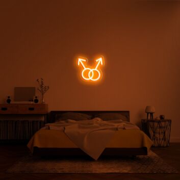 Doppel-Mars-Symbol LED-Neonschild Schlafzimmer Wohnzimmer
