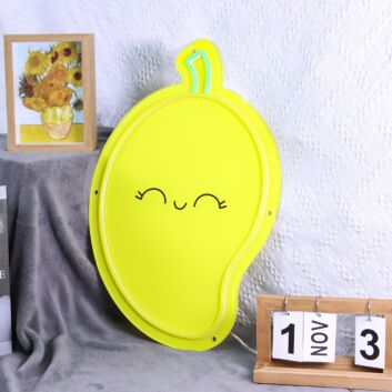Mango mit Gesicht LED-Neonschild Wohnzimmer Kinderzimmer