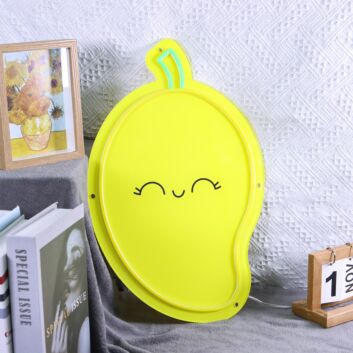 Mango mit Gesicht LED-Neonschild Wohnzimmer Kinderzimmer