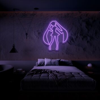 Anime Mädchen Silhouette LED-Neonschild Schlafzimmer Gamingzimmer