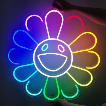 lächelnde Blume LED-Neonschild Wohnzimmer Kinderzimmer
