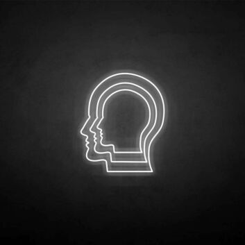 Konturen von zwei Köpfen LED-Neonschild Wohnzimmer Büro