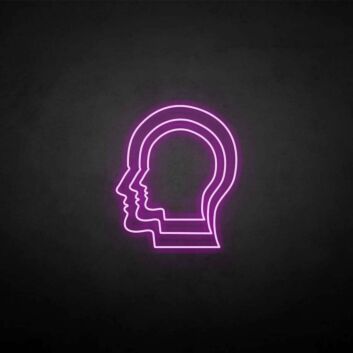 Konturen von zwei Köpfen LED-Neonschild Wohnzimmer Büro