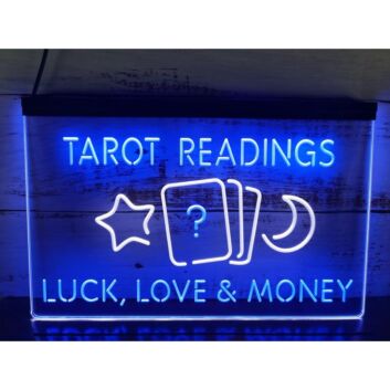 TAROT READINGS LUCK LOVE & MONEY LED-Neonschild für Esoterik Shop