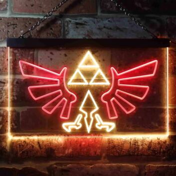 Geflügeltes Wappensymbol mit Dreiecken LED-Neonschild Gamingzimmer Wohnzimmer